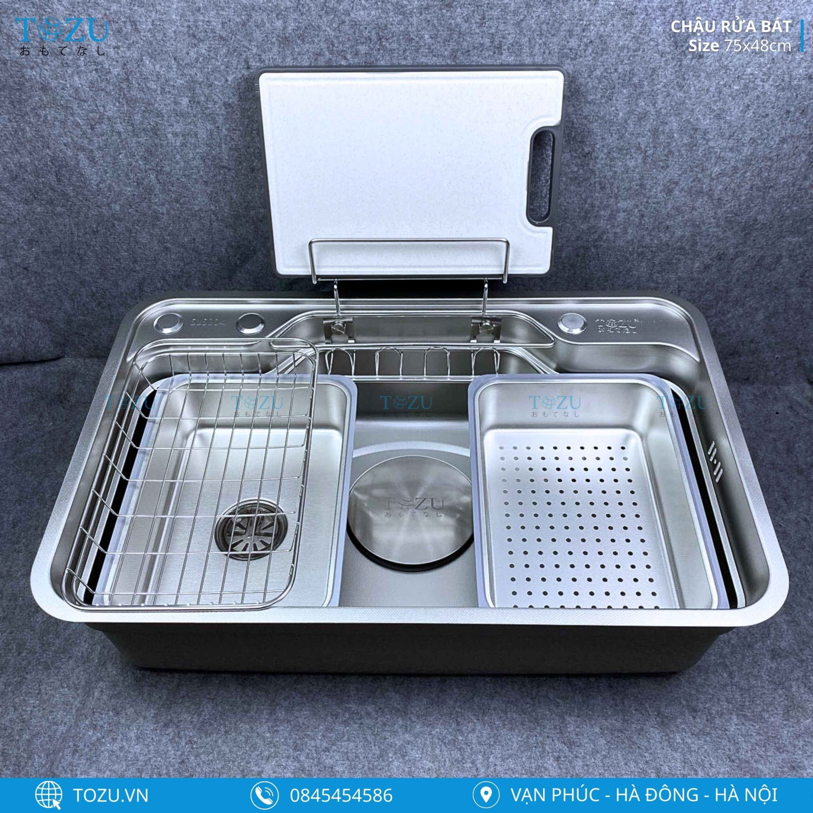 CHẬU RỬA BÁT TOZU CAO CẤP TK7548CSS-3P